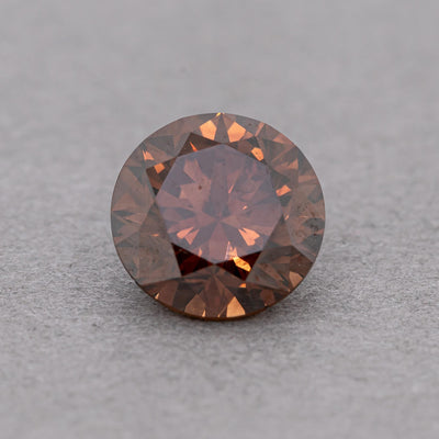 1.42 Carat Fancy Dark Orange-Brown Round Diamond, SI2, GIA Certified