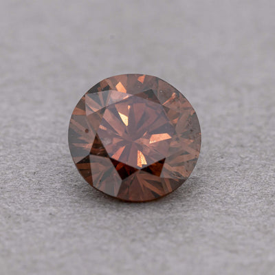 1.00 Carat Fancy Dark Orange-Brown Round Diamond, I1, GIA Certified