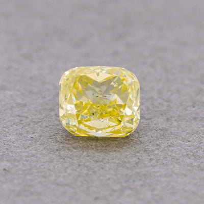 0.24 Carat Fancy Intense Greenish Yellow Cushion Diamond, GIA Certified
