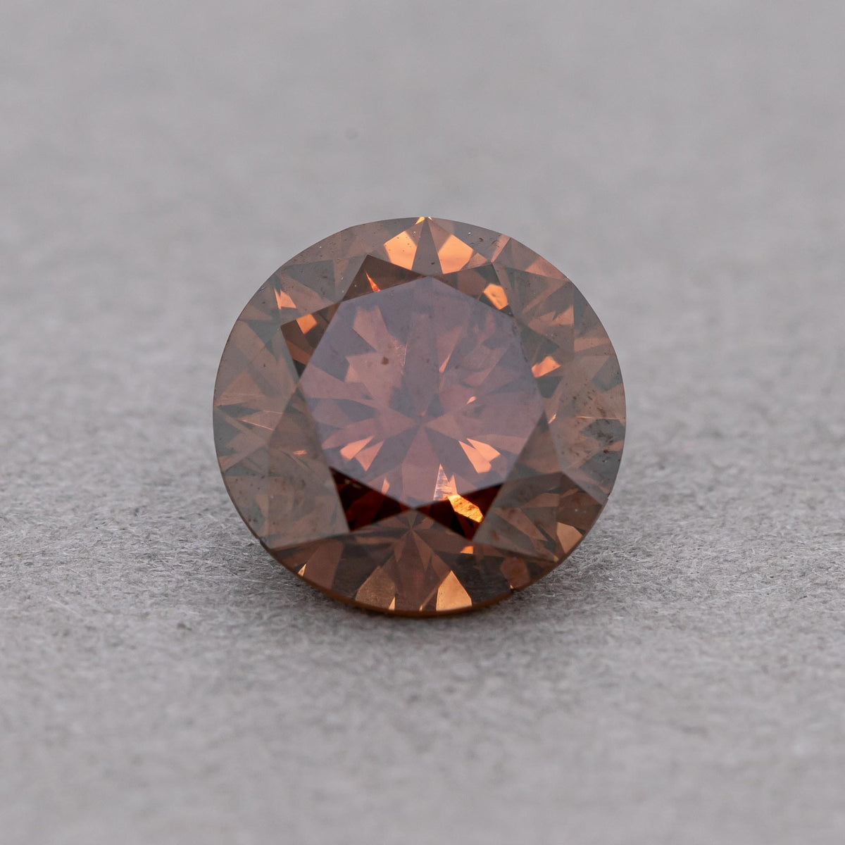 1.42 Carat Fancy Dark Orange-Brown Round Diamond, SI2, GIA Certified