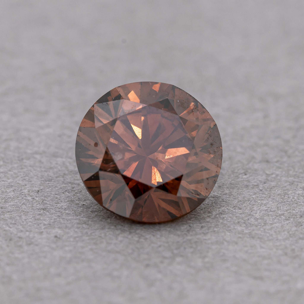 1.00 Carat Fancy Dark Orange-Brown Round Diamond, I1, GIA Certified