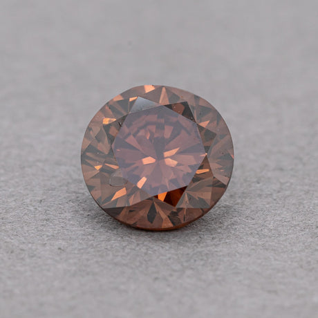 1.00 Carat Fancy Dark Orangy Brown Round Diamond, SI2 - loose diamond