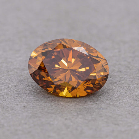 1.12 Carat Fancy Deep Brownish Yellowish Orange Oval Diamond - loose diamond