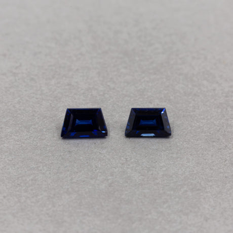 0.6 Carat Sapphire Blue Trapeziod Brilliant (Pair)