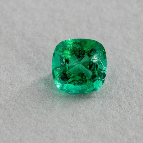 0.86 Carat Emerald Green Cushion