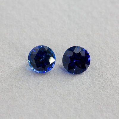 1.94 Carat Sapphire - Blue - Round (Pair)