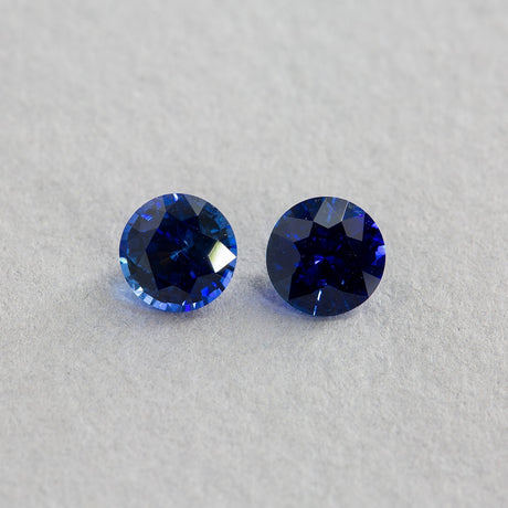 1.94 Carat Sapphire Blue Round (Pair)