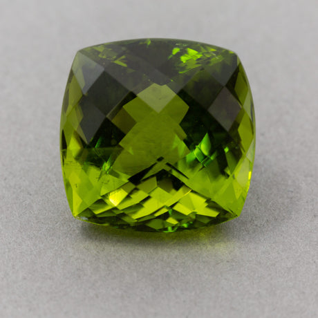13.87 Carat Peridot Green Cushion